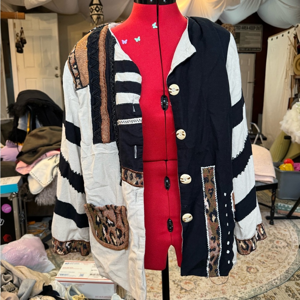 Funky animal print patchwork jacket